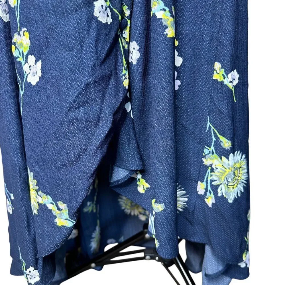 Free People Lost in You midi Dress blue floral xs